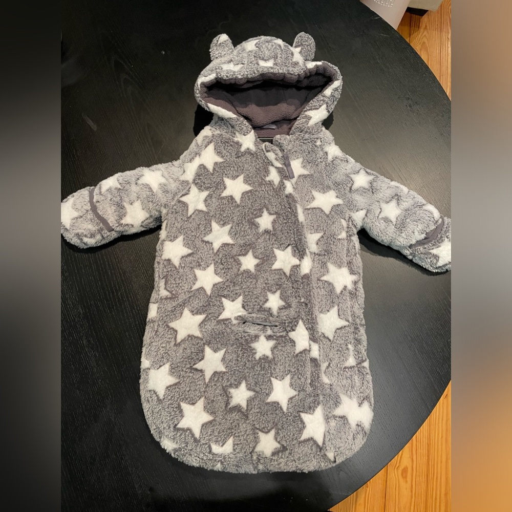 Buckle me Rothschild baby coat grey with white stars